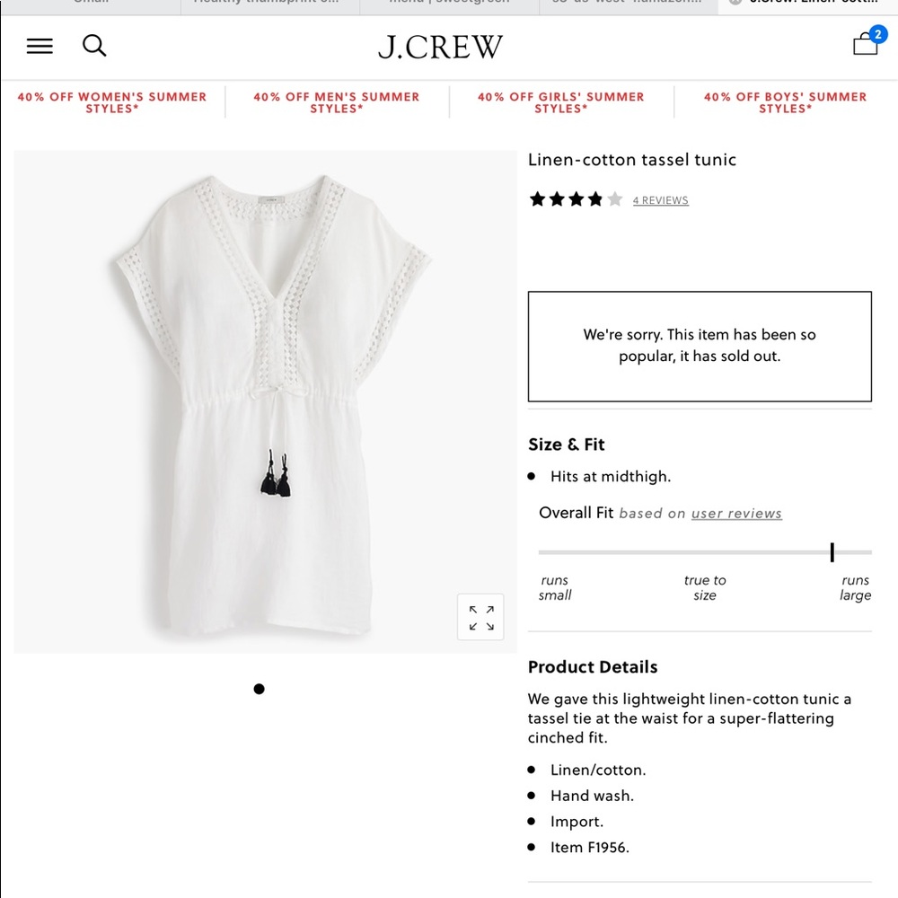 Linen cotton tassel tunic